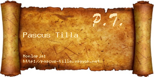 Pascus Tilla névjegykártya